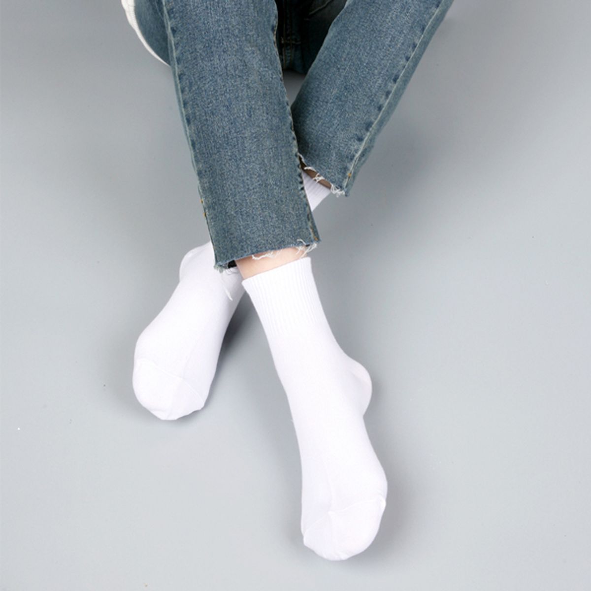 삭스에이(SOCKSA) [10PACK] 베이직 200N 무지 밴드 미들 삭스 3색상