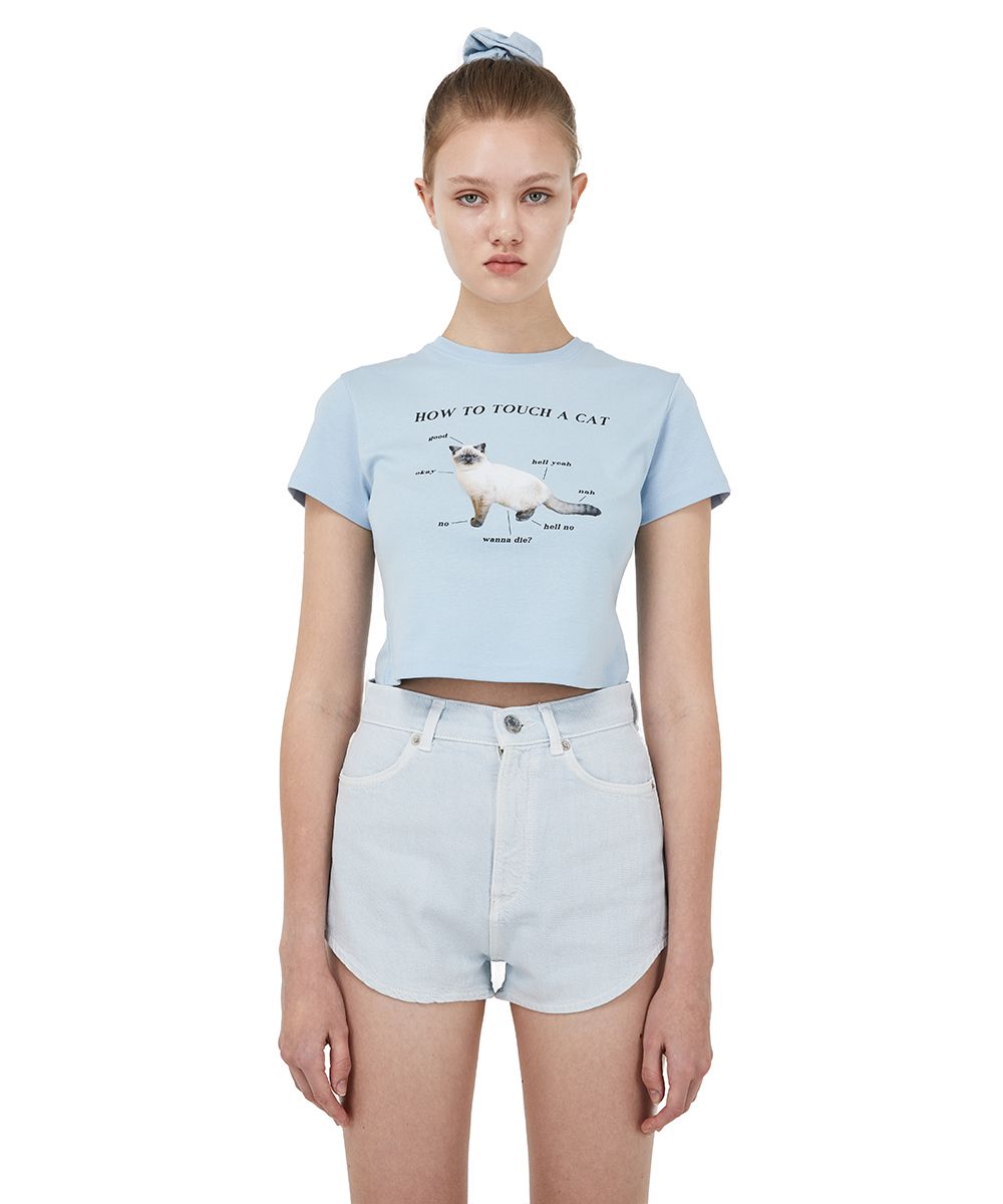 ◆ITZAVIBE◆ its21002 cat guide crop t-shirt sky blue i-ts21 MUSINSA | ITZAVIBE [i-ts21-002] Cat Guide Crop T-Shirt_Sky Blue