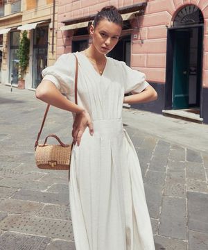 볼륨 브이넥 원피스 - 2 color