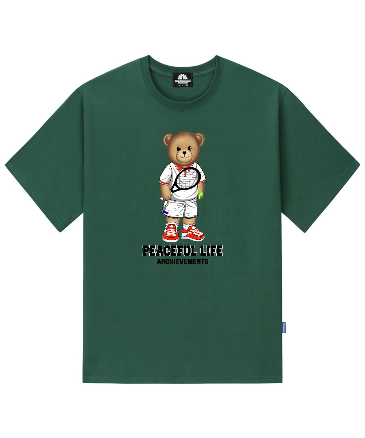 트립션(TRIPSHION) TENNIS STANDING BEAR 티셔츠 - 그린