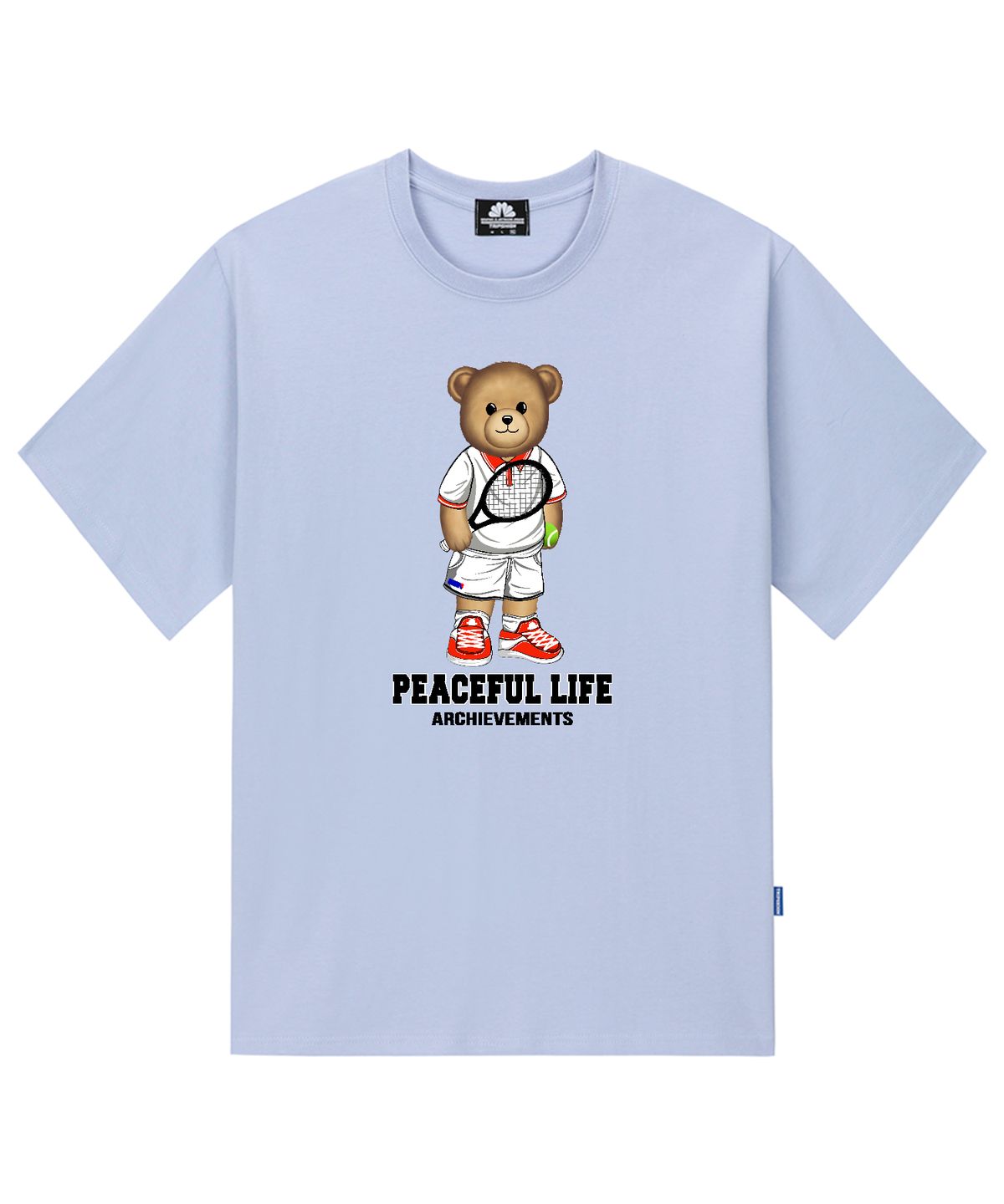트립션(TRIPSHION) TENNIS STANDING BEAR 티셔츠 - 퍼플