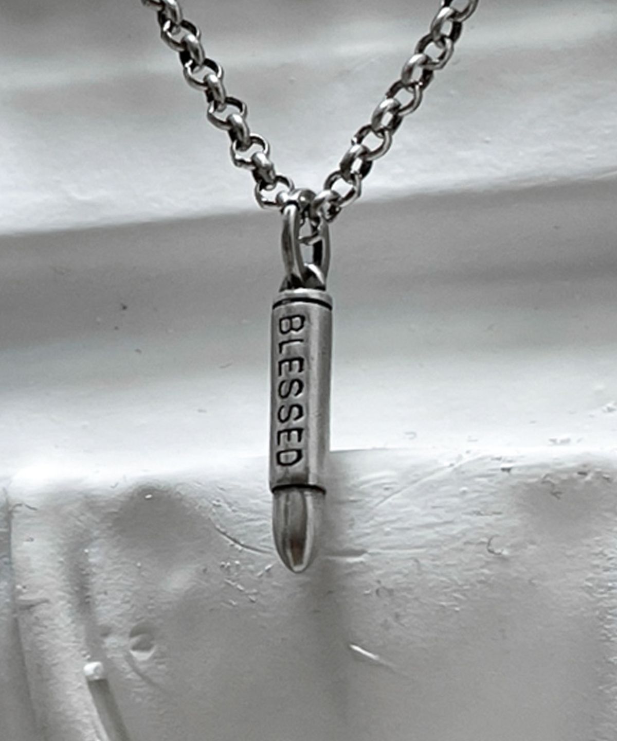 블레스드 뷸렛(BLESSED BULLET) Blessed_써클 체인 탄환 목걸이_실버/골드/빈티지실버
