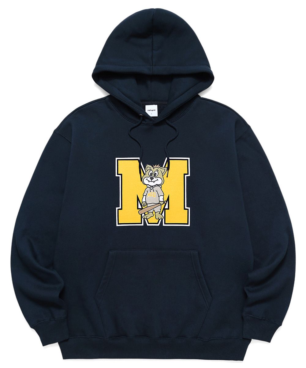 MUSINSA | MAHAGRID JIMMY M LOGO HOODIE NAVY(MG2BFMM405A)