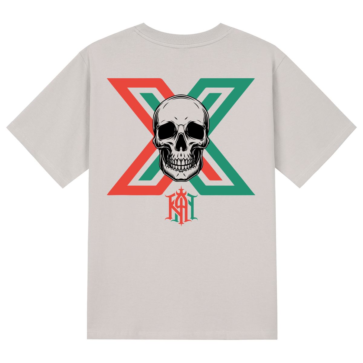 칸6312(KAN6312) KTC0149 엑스스컬 반팔티셔츠 - 베이지