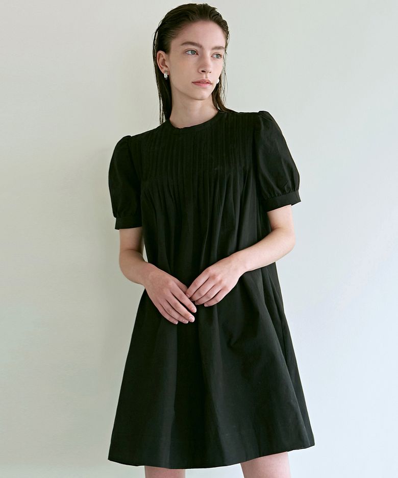 PINTUCK BUTTON DRESS_2 COLOR