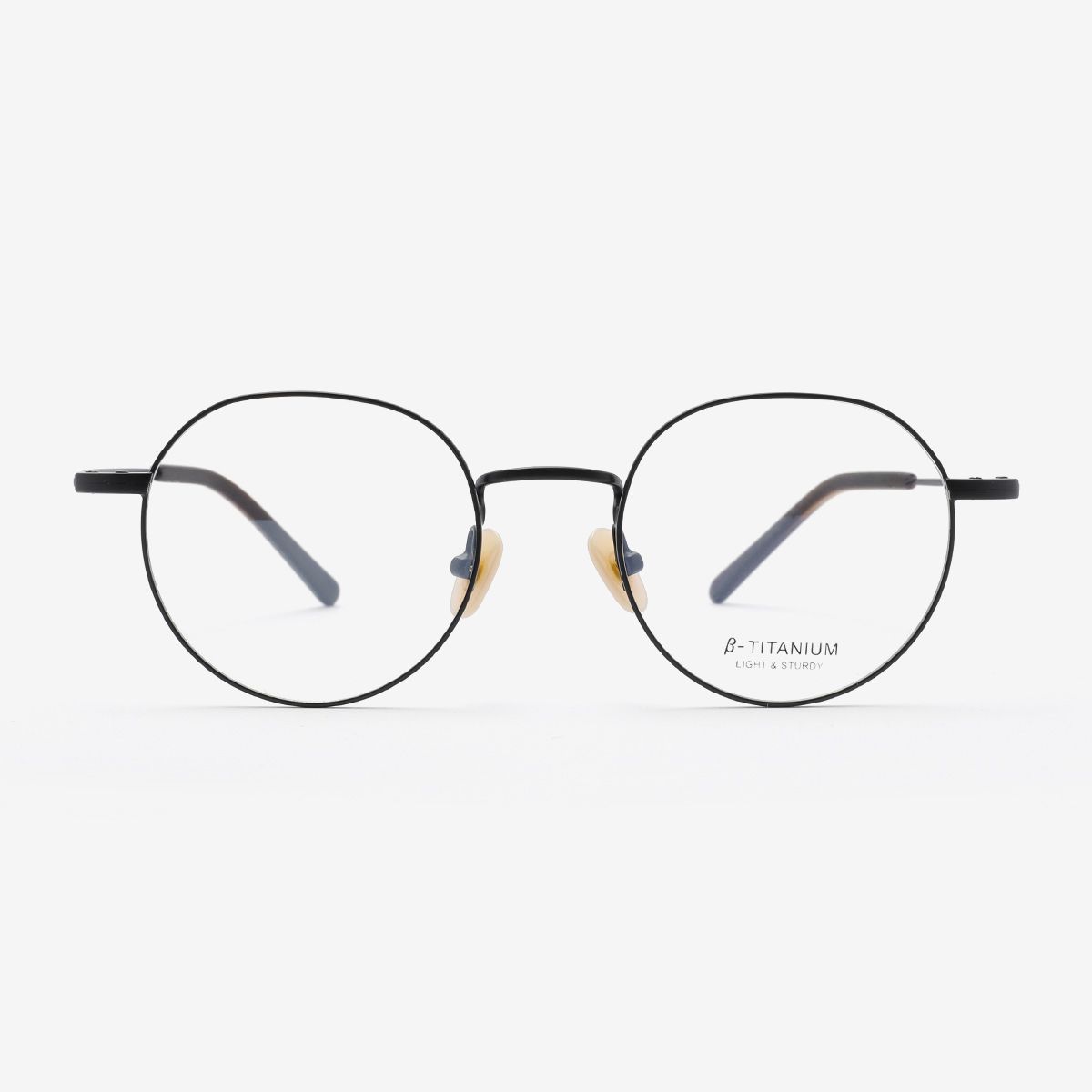 알로아이웨어(ALO EYEWEAR) [ALOXROUNZ] ARA8109 C1 미니멀 티타늄 클래식 매트 블랙 메탈 라운드 안경