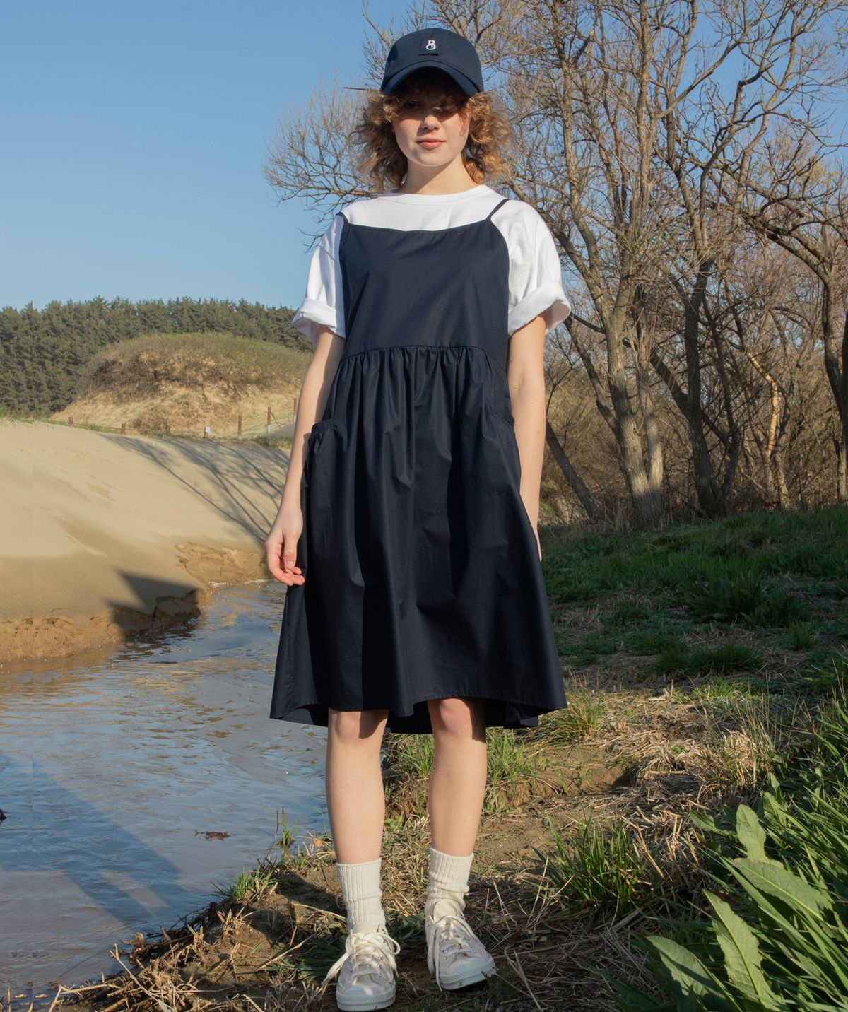 버나드밀즈(BERNARD MILLS) SLEEVELESS ONE PIECE - NAVY