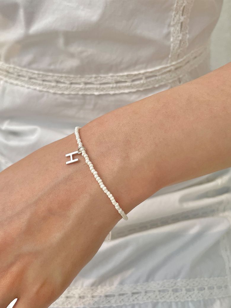 Romantic Initial Bracelet (Ivory)
