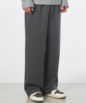 이지 와이드 밴딩 슬랙스 차콜