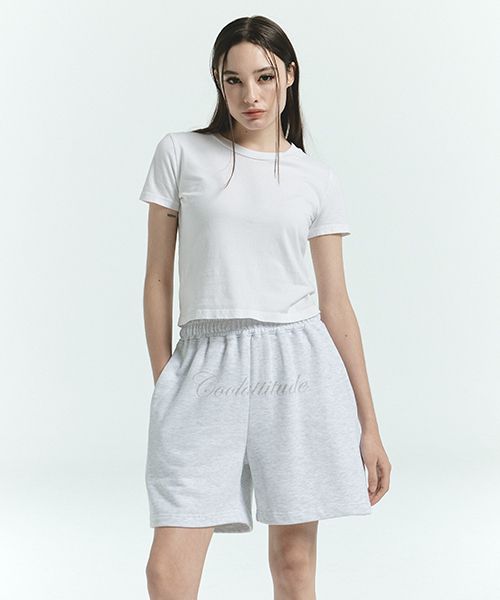 ◆ITZAVIBE◆ IPT0012 Cool Attitude Cotton Shorts Back Melang MUSINSA | ITZAVIBE [IPT001-2] Cool Etiquette Cotton Shorts