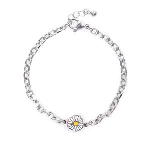 데이지 팬던트 써지컬스틸 체인 커플팔찌 (C2101-AC797_SV)