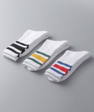 1193 쓰리라인 쿠션 크루삭스 5켤레 (4색상)