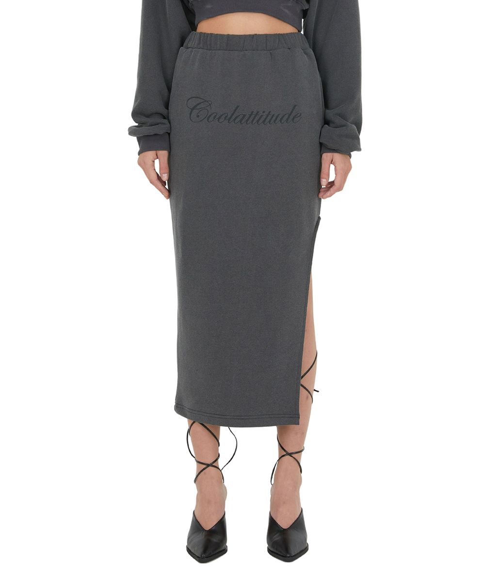 ◆ITZAVIBE◆ ISK0014 Cool Attitude Slit Skirt Charcoal ISK00 MUSINSA | ITZAVIBE [ISK001-4] Cool Etiquette Slit Skirt