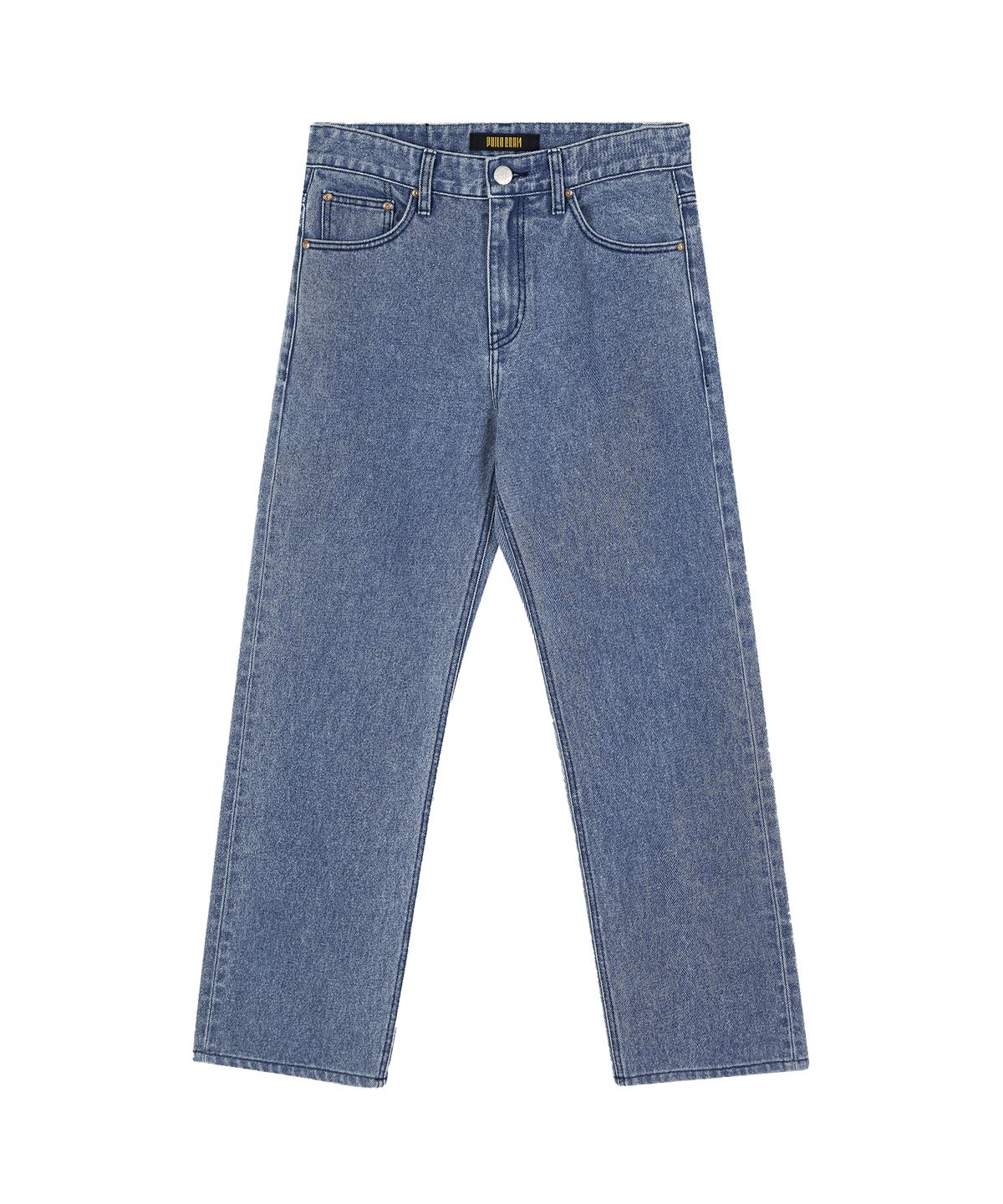 필로그램(PHILOGRAM) 피그먼트 와이드 데님 팬츠(Navy)