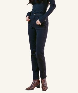 피그먼트 슬림 데님 팬츠(Black)