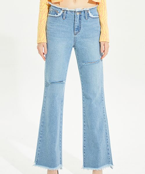 ★CRANK★VINTAGE LOW WAIST JEANS_L.B★正規品/韓国直送料込 VINTAGE LOW WAIST JEANS_BL - CRANK