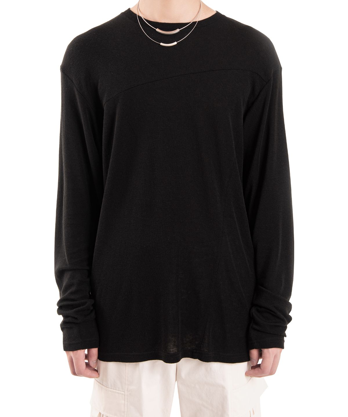 더 슬렌티드(THE SLANTED) TWO WAY CUTTING KNIT [BLACK]