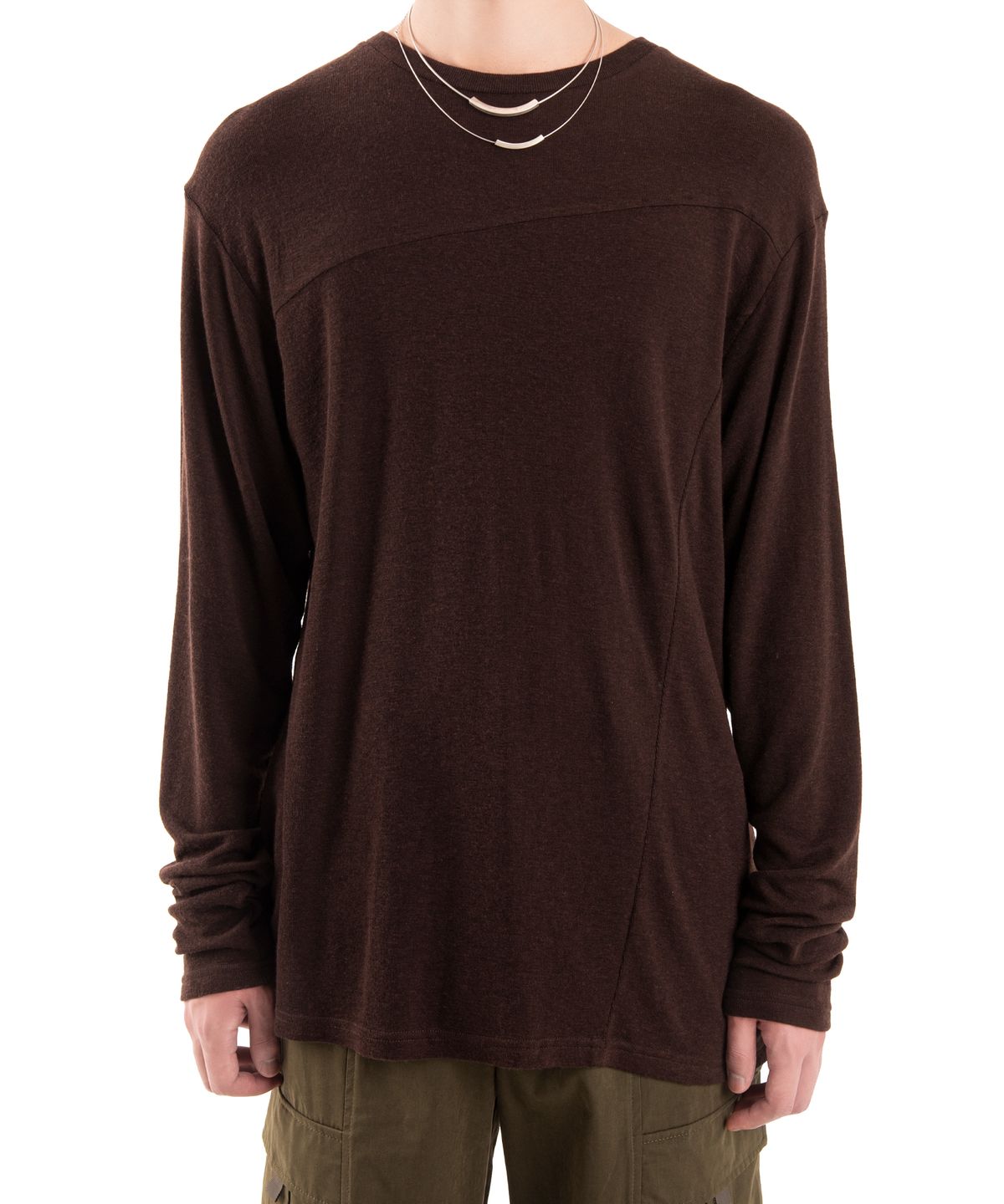 더 슬렌티드(THE SLANTED) TWO WAY CUTTING KNIT [BROWN]