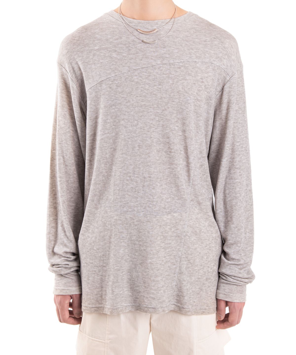 더 슬렌티드(THE SLANTED) TWO WAY CUTTING KNIT [GREY]
