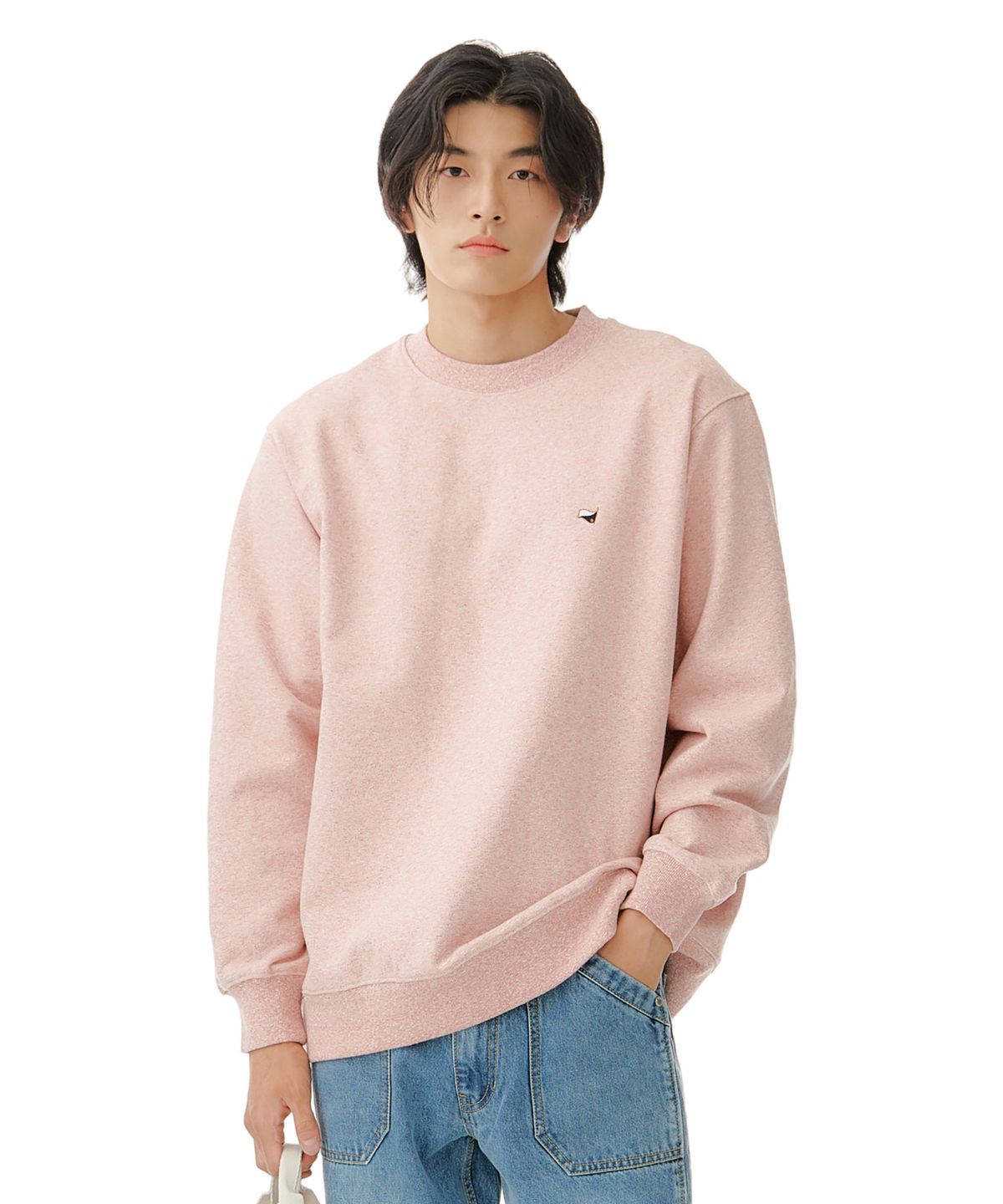퀄리티 퍼포먼스(QUALITY PERFORMANCE) 싸이로 스웨트 셔츠 - 멜란지 핑크