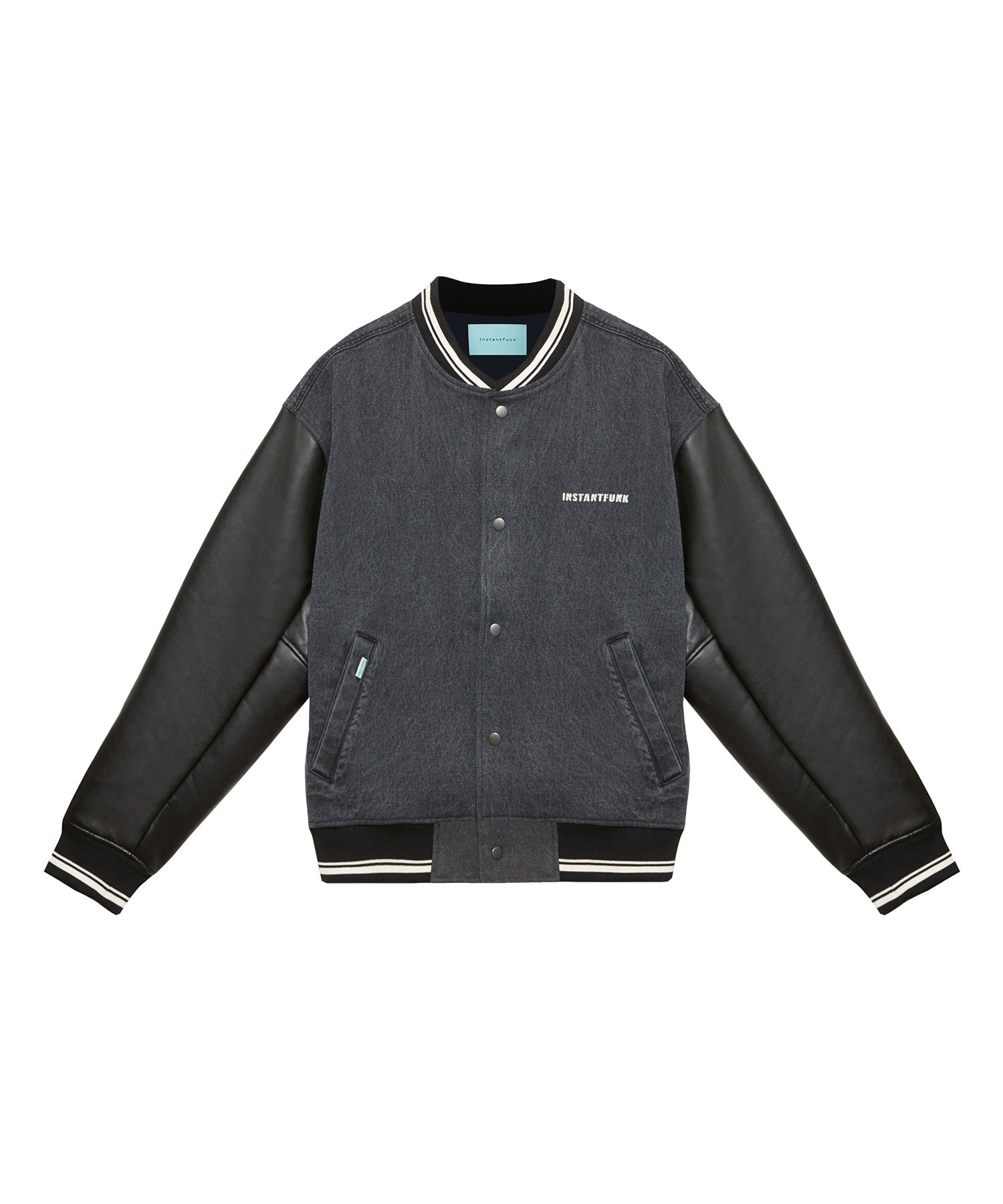 MUSINSA公式 | INSTANTFUNK Denim Varsity Jacket - Black