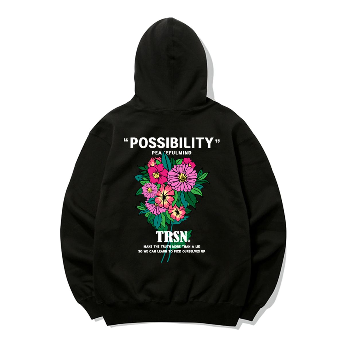 트립션(TRIPSHION) POSSIBILITY FLOWER 후드티 - 블랙