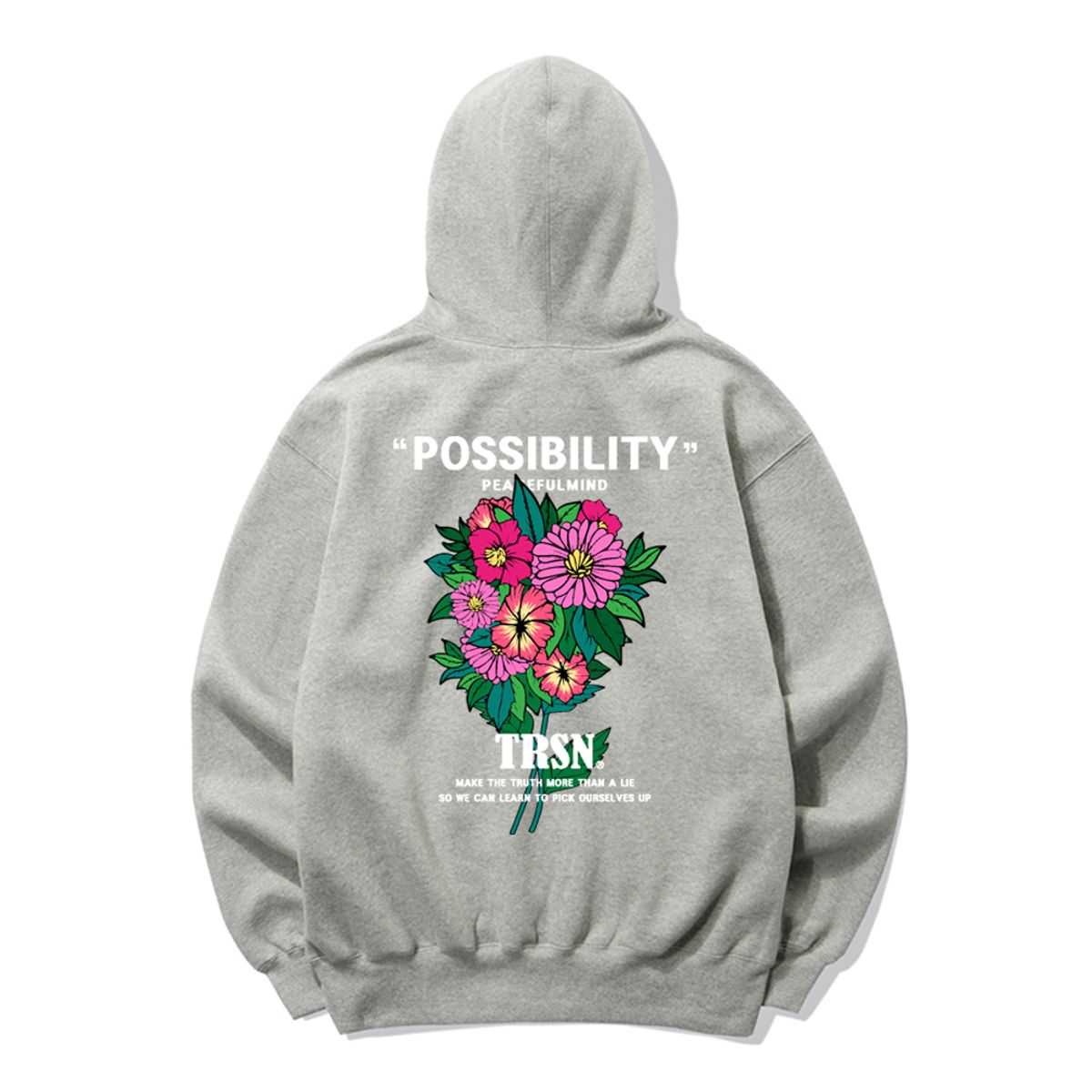 트립션(TRIPSHION) POSSIBILITY FLOWER 후드티 - 그레이