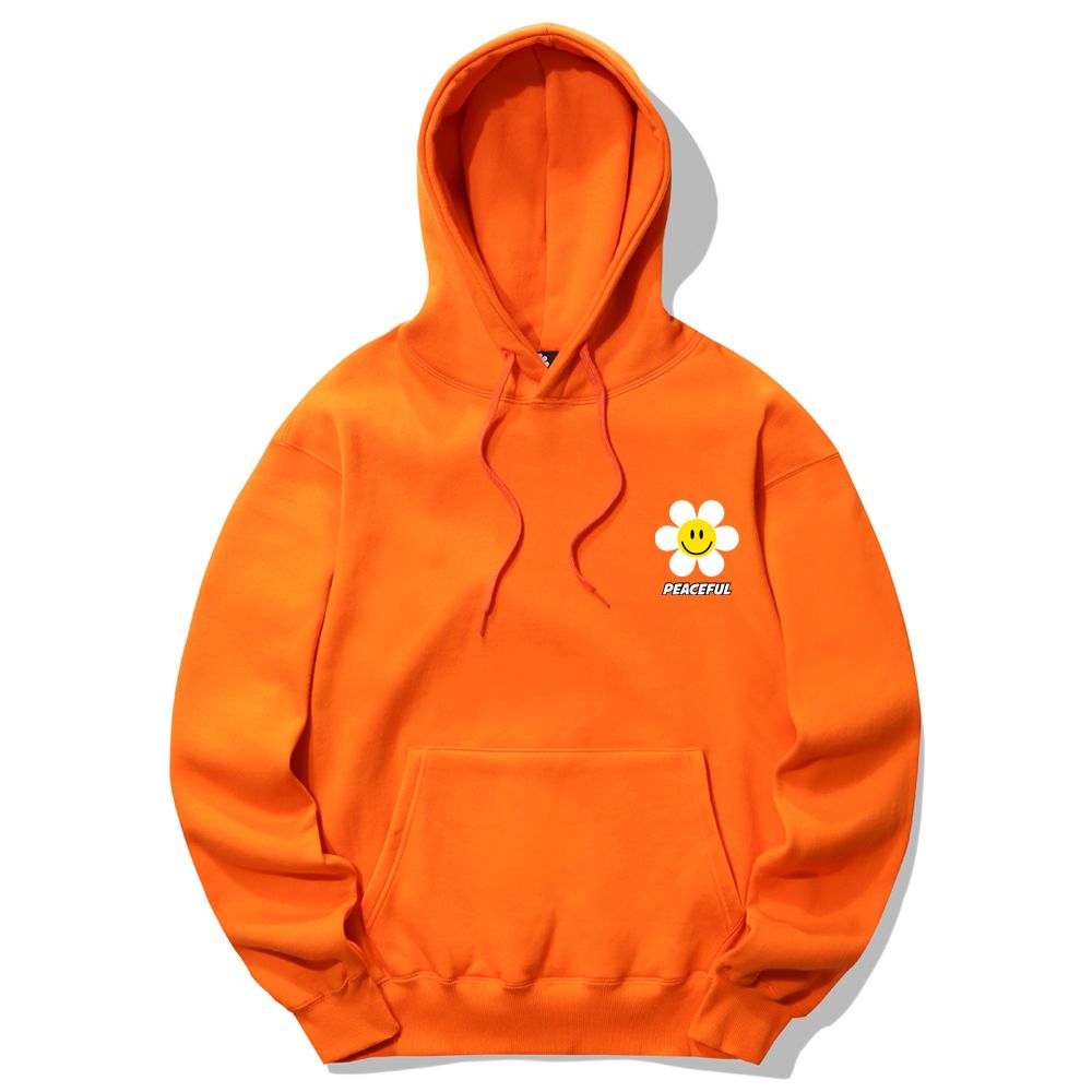 TRIPSHION ユニセックス SMALLDAISY PEACEFULフーディー 8colors MUSINSA公式 | TRIPSHION SMALL DAISY PEACEFUL HOODIE - ORANGE
