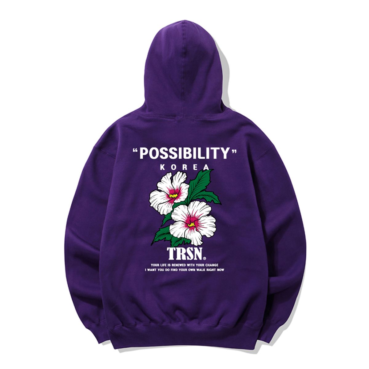 트립션(TRIPSHION) KOREAN FLOWER LOGO 후드티 - 퍼플