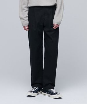 원 턱 레귤러 핏 치노 팬츠 [블랙]