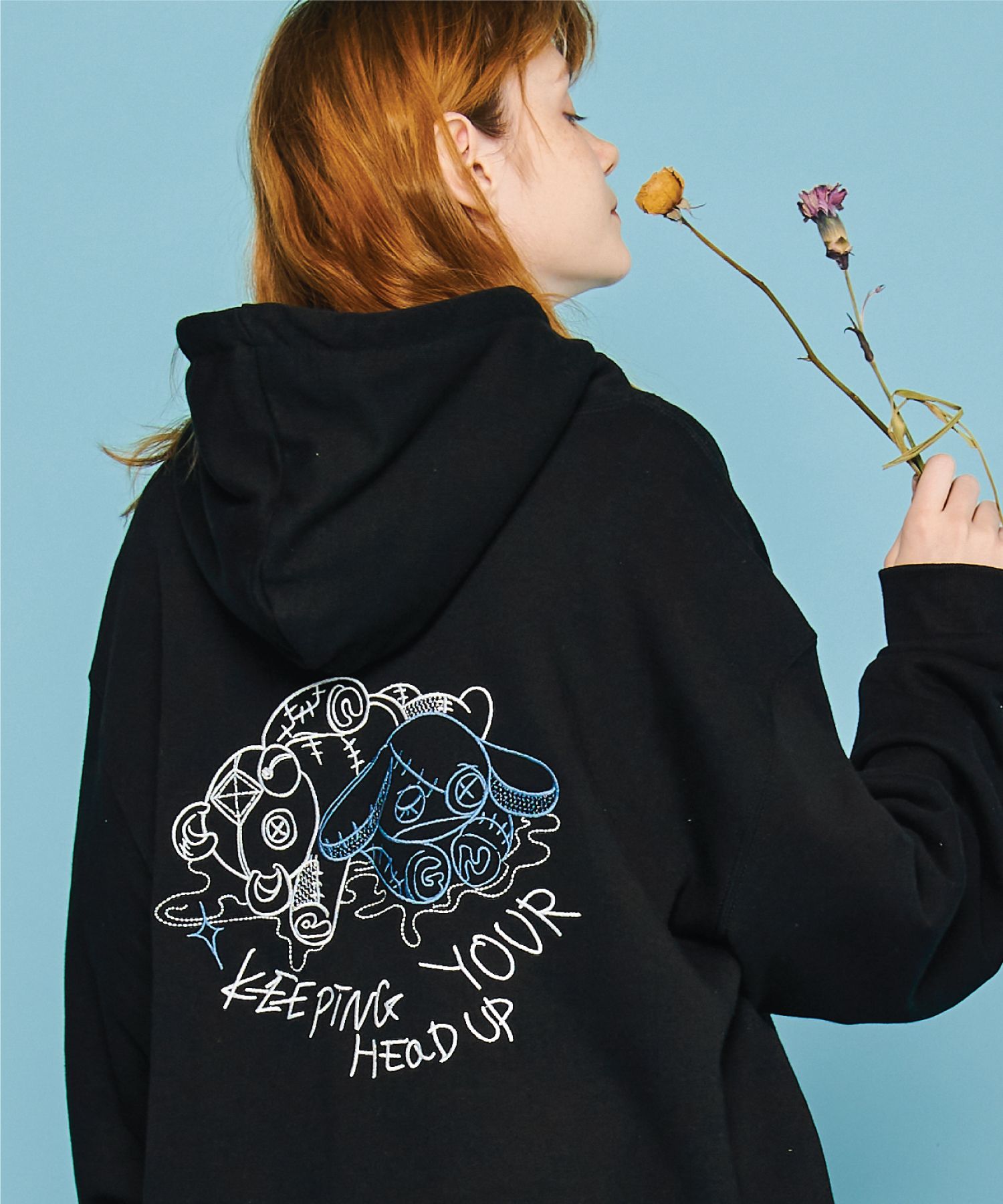 MUSINSA | CPGN STUDIO TOY EMBROIDERED HOODIE BLACK