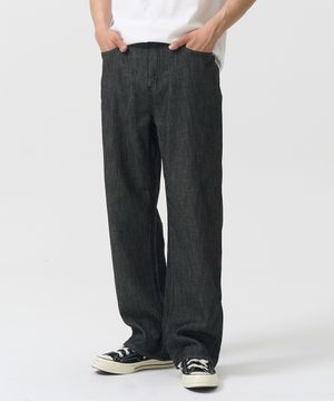 SL01 섬머 데님 와이드 팬츠 (BLACK)