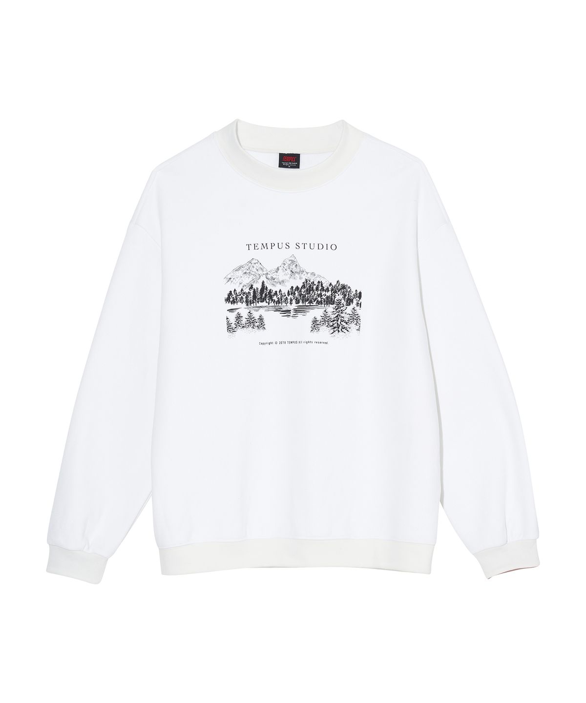 템푸스스튜디오(TEMPUS STUDIO) MOUNTAIN HALF NECK SWEATSHIRT [WHITE]