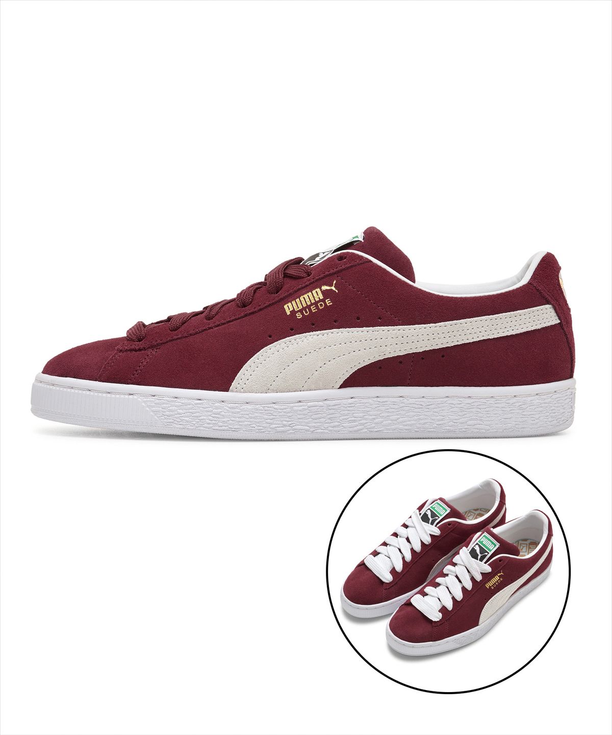 푸마(PUMA) 스웨이드 클래식 XXI - 버건디:화이트 / 374915-06