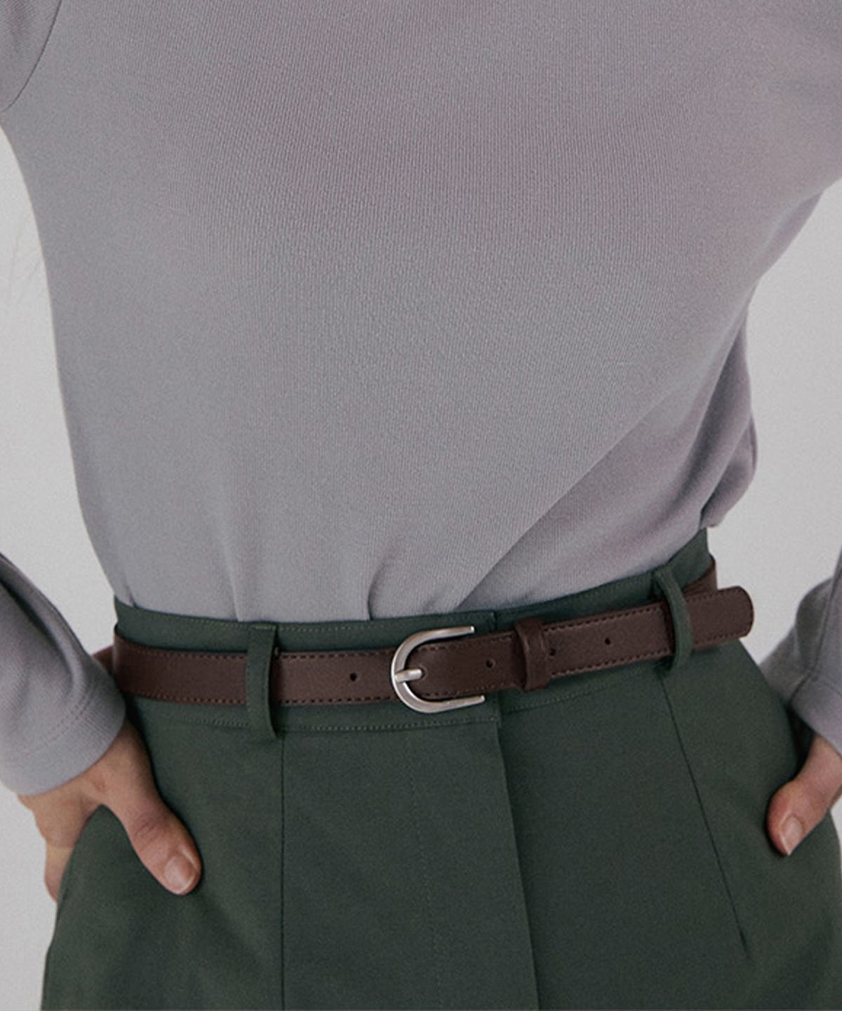 리올그(REORG) NUE REORG LOGO BELT BROWN