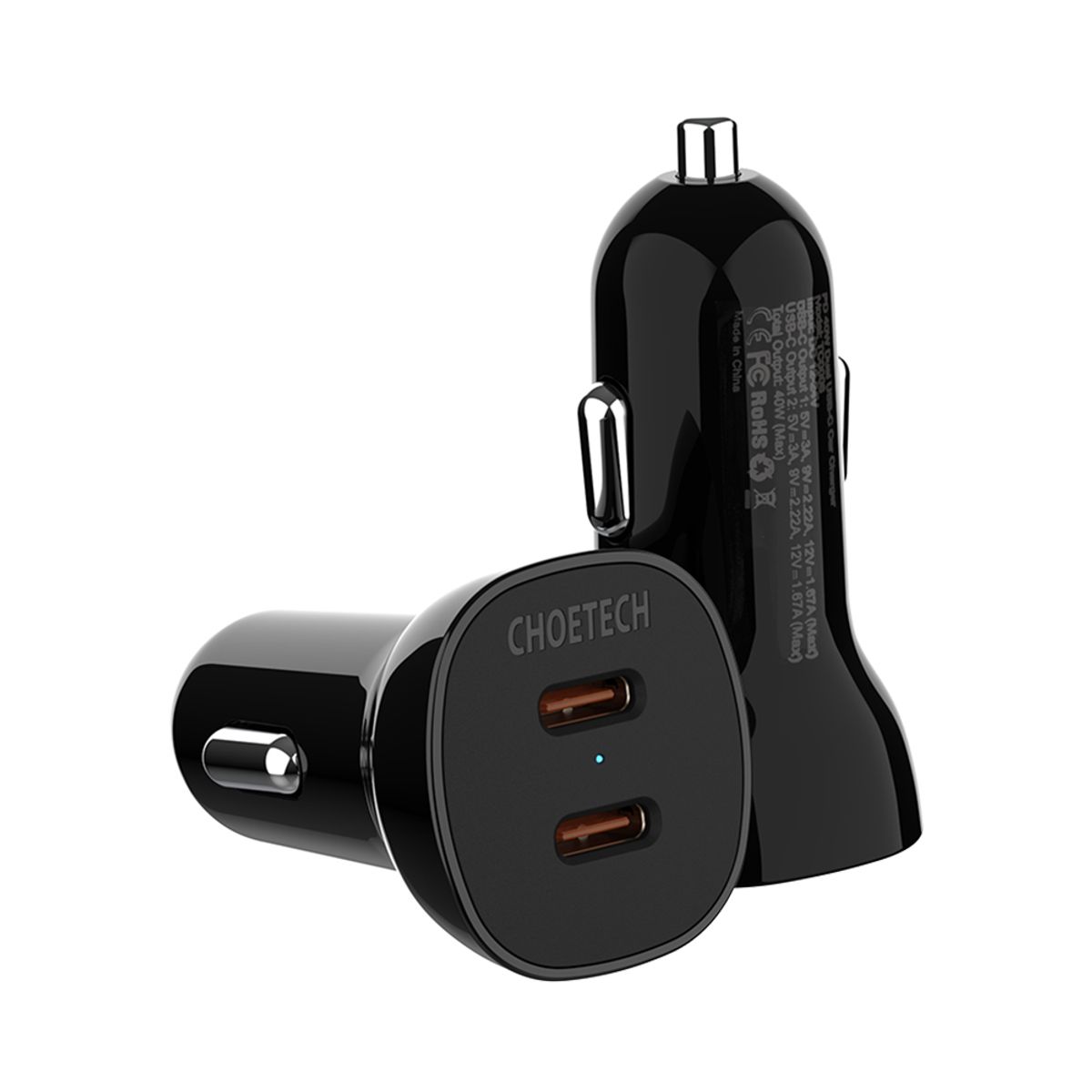 초텍(CHOETECH) 듀얼 USB-C 고속 차량충전기 TC0008