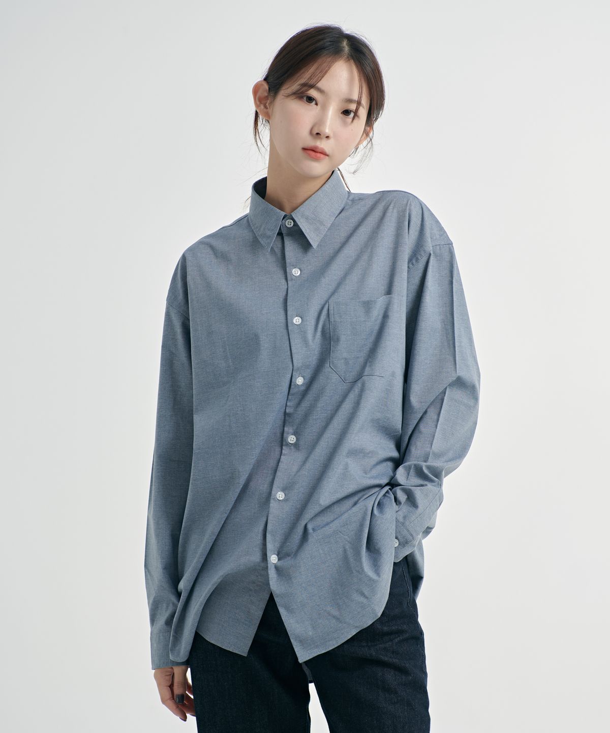 기프트오리지널(GIFTORIGINAL) (UNISEX) D/BLUE SP 셔츠