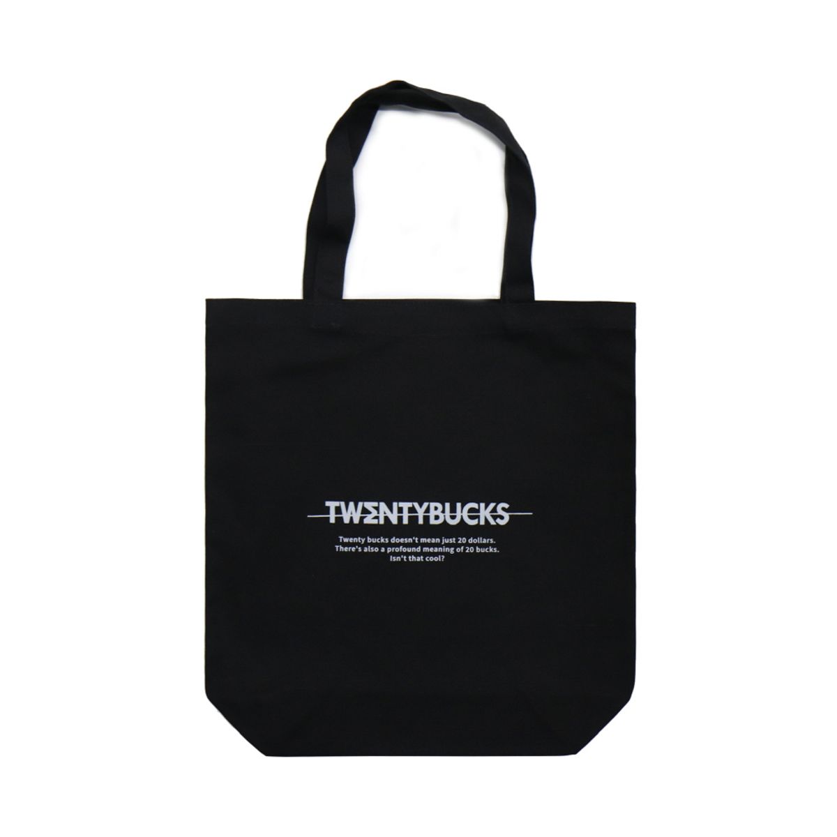 투엔티벅스(TWENTY BUCKS) 캔버스 에코백 스트레이트 BASIC [블랙] TBB-404