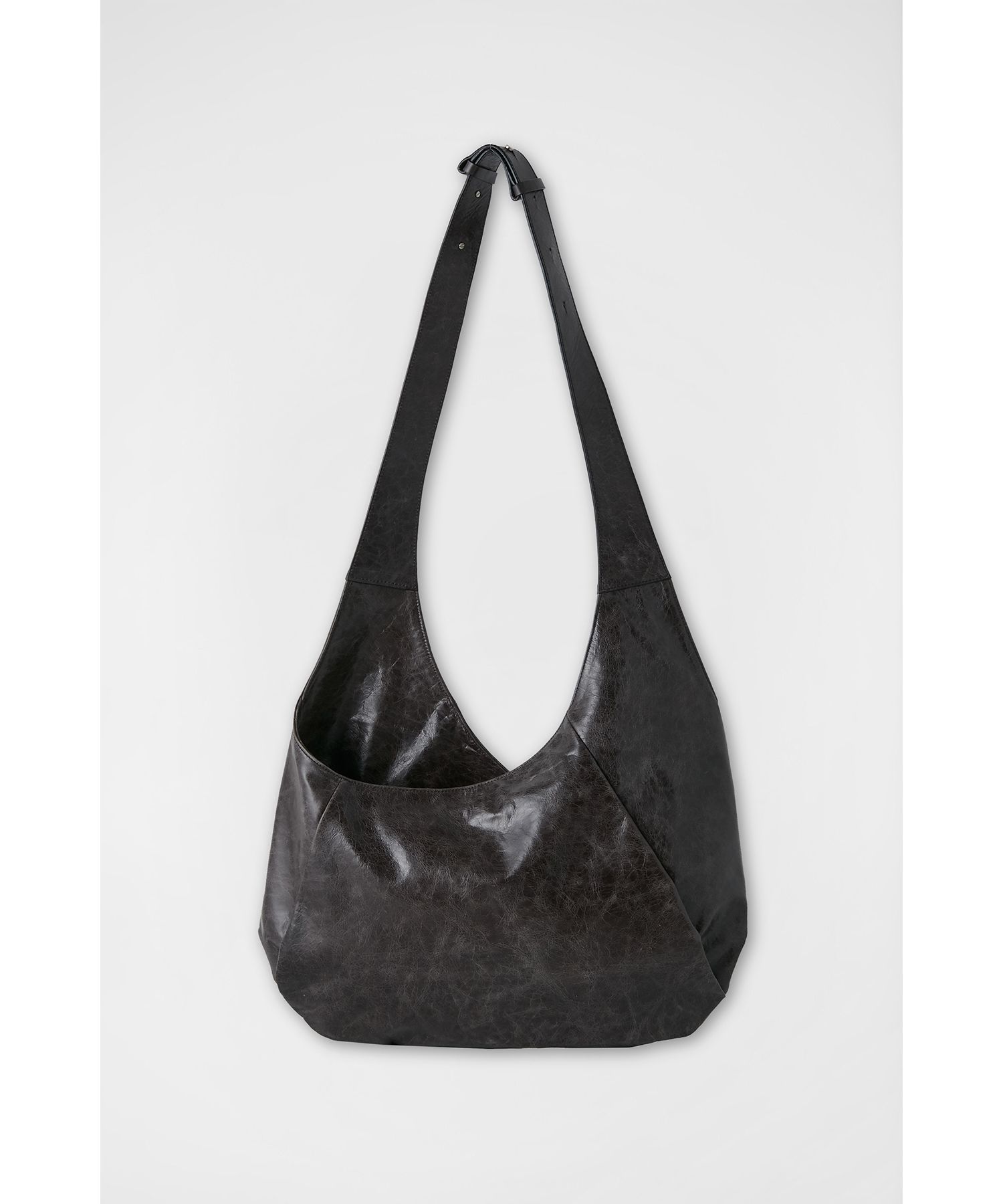 【PORTERNA】Half Moon Buckle Tote Black premium leather half moon tote bag Zelda – PATRICIA