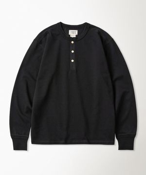 Vintage Long Sleeve Henley Shirt Black
