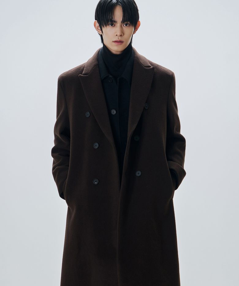 프리미어 퓨어 캐시미어 로브 더블 코트 [CHESTNUT BROWN]