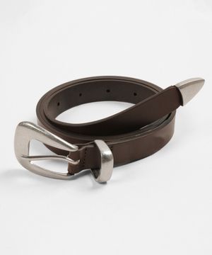 심플 웨스턴 하드레더 벨트 (다크브라운)