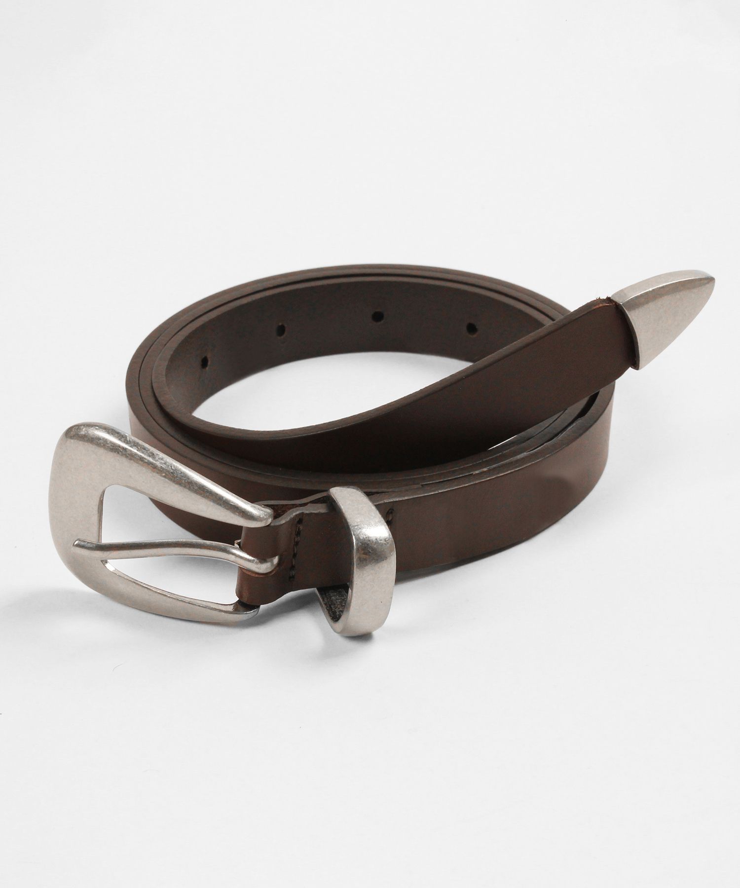 ●DOFFJASON● Simple Western Hard Leather Belt Dark Brown DJ MUSINSA公式 | DOFFJASON Simple Western Hard Leather Belt