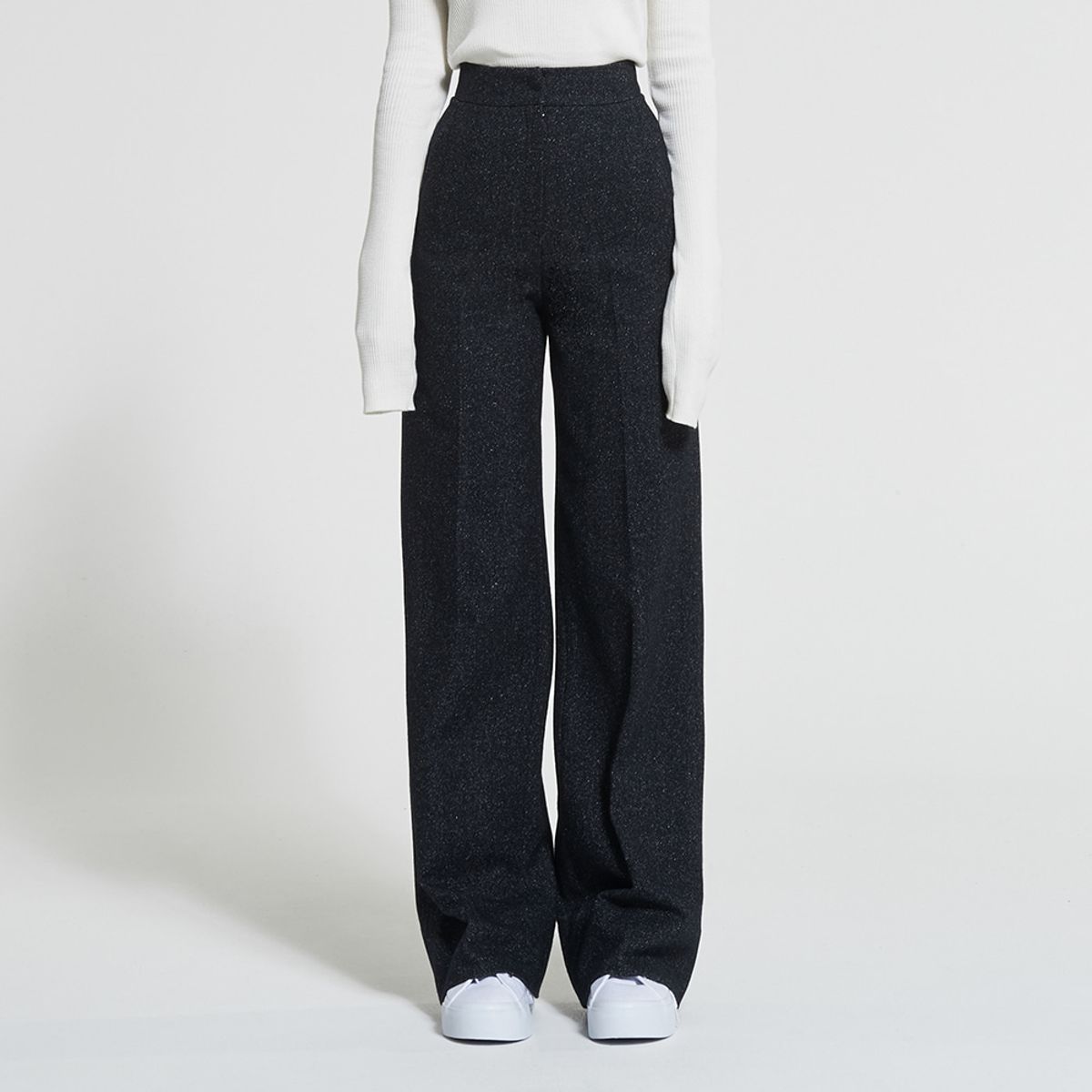 워브먼트(WOVEMENT) High-Rise Wool Pants Navy WBAFPA004NV