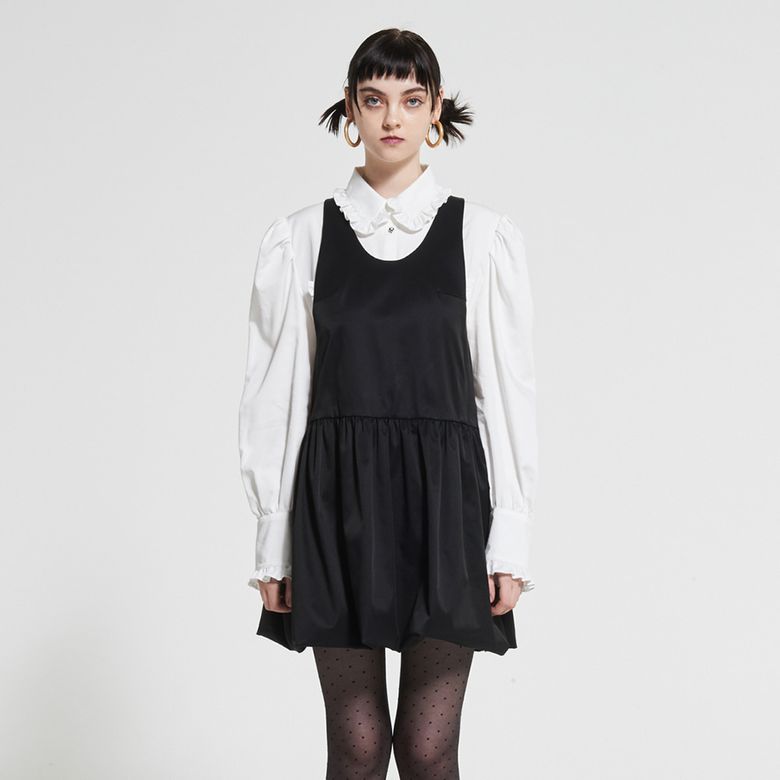 Ballon Hem-Line Tuxe Dress Black WBAFOP005BK