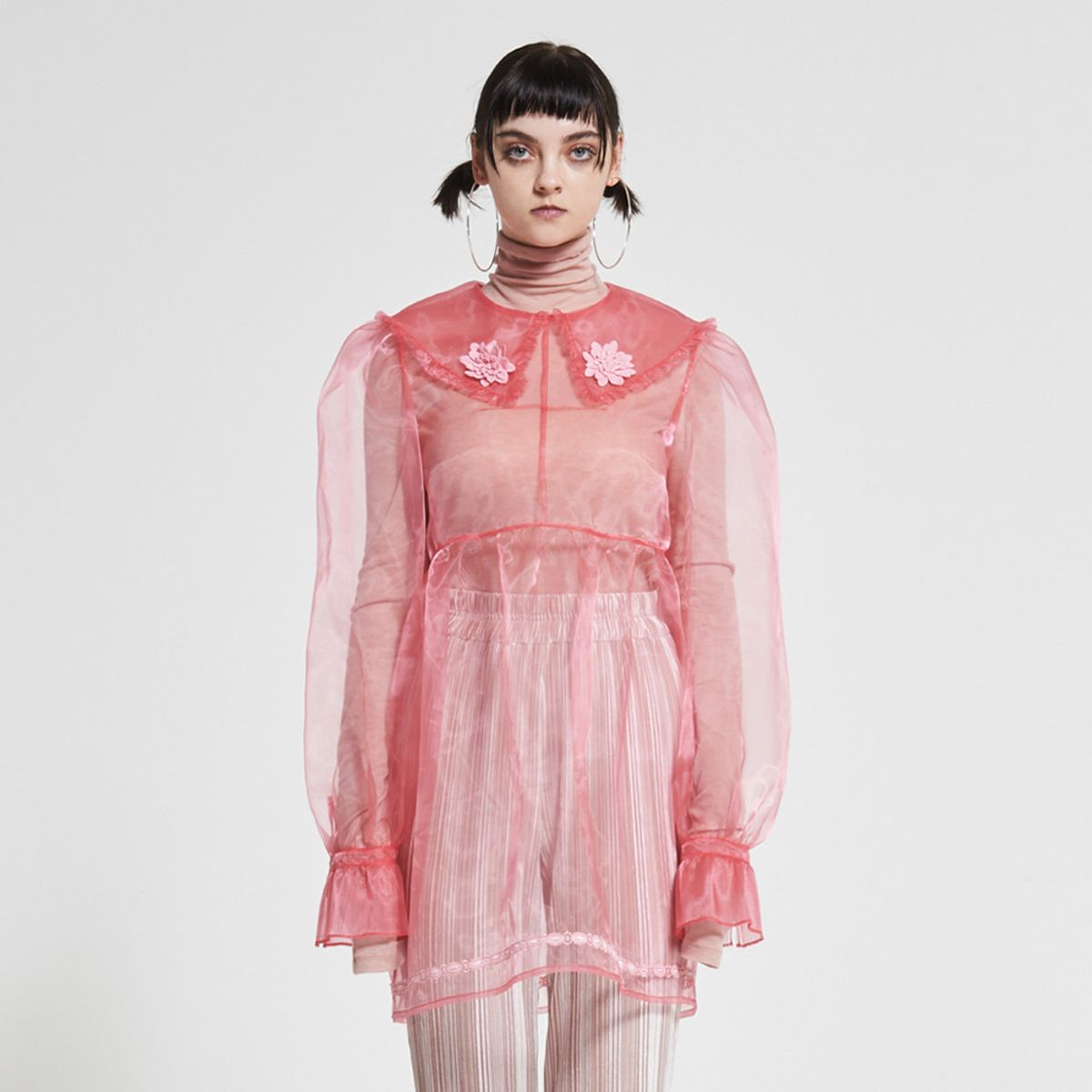 워브먼트(WOVEMENT) Studio Mirror Organza Dress Pink WBAFOP001PK