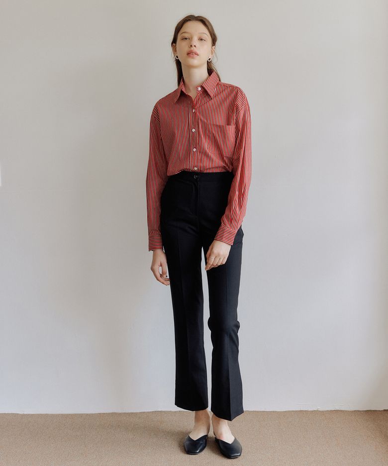 FLOWER SLIT PANTS_BLACK