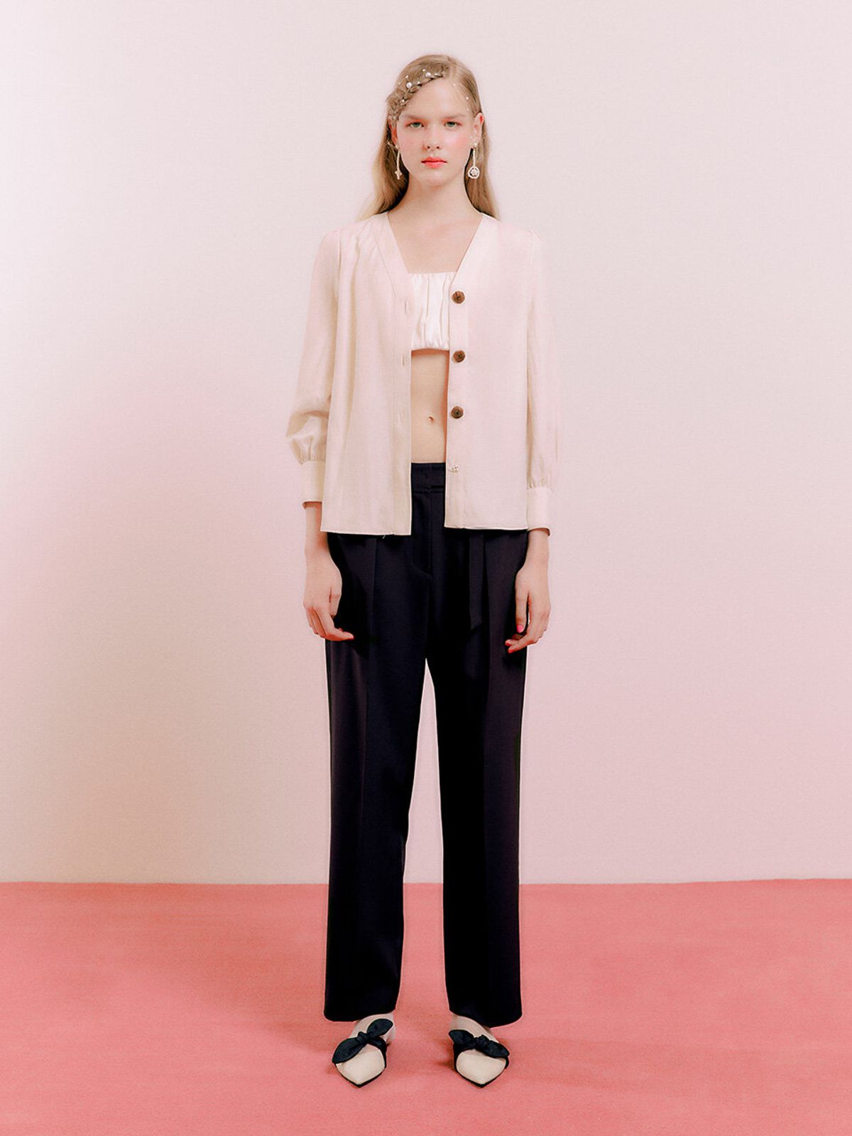 디어케이(DEAR. K) half strap straight pants SWSLLI0100