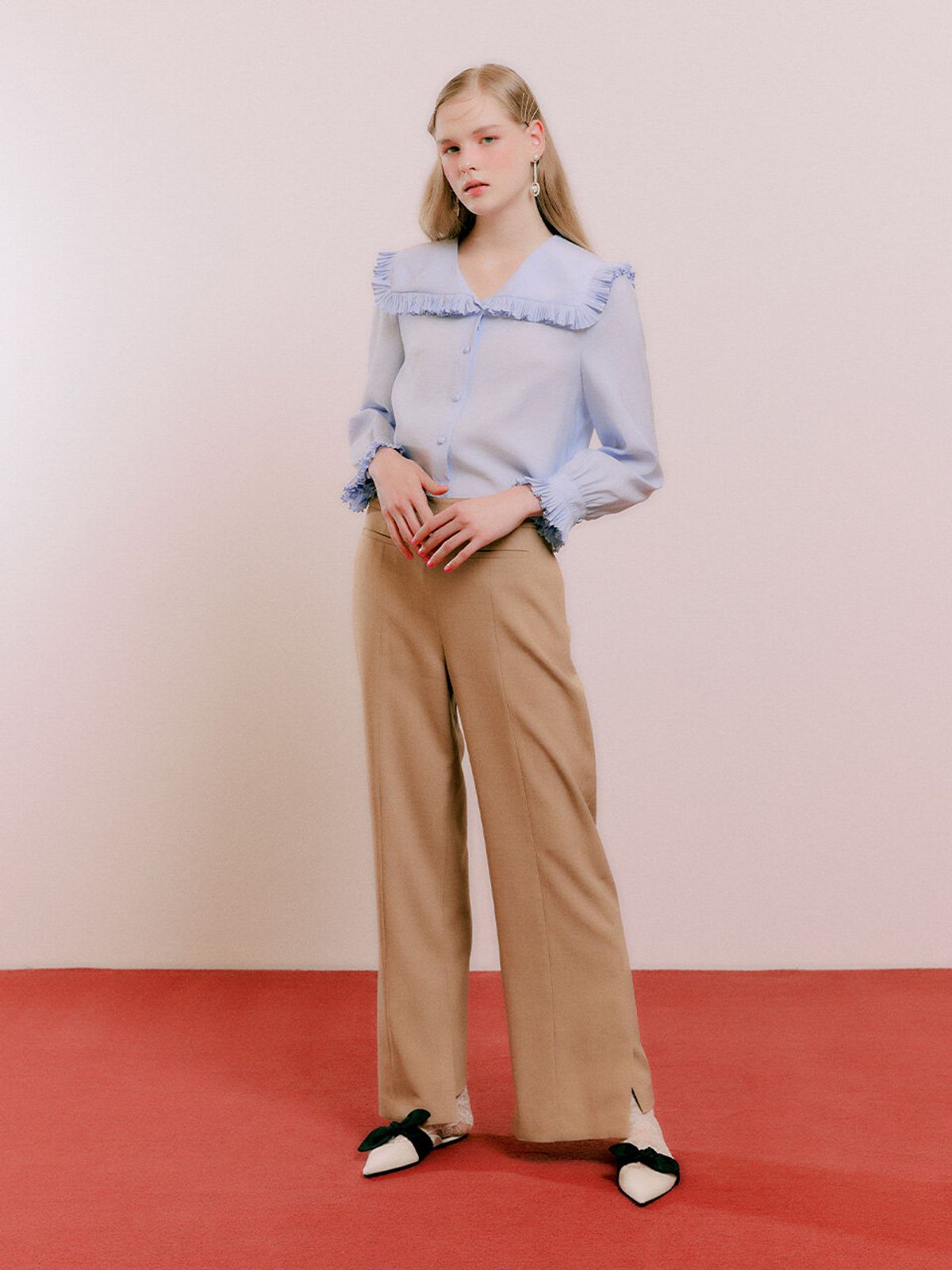 디어케이(DEAR. K) side slit semi wide pants SWSLLI0300