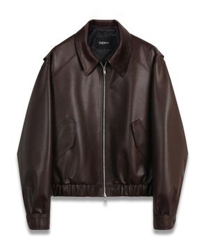 오버핏 비건레더 보머 자켓 (브라운)